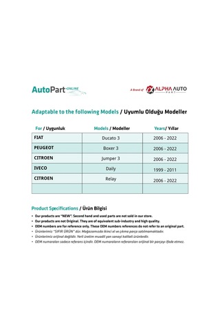 Citroen Relay İçin Çamurluk Sinyal Lambası