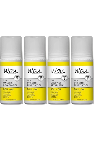 Wou World Of Unique Roll-on Unisex75ml Terönleyci Beyazlatıcı 4lü