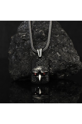 925 Ayar Gümüş Zirkon Taşlı Kartal Motifli Kolye