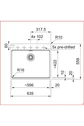 Franke Mrg 610-60 Ftl Bianco Tezgah Üstü Eviye Beyaz