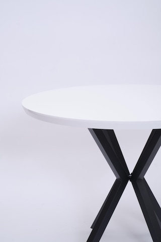 Göksu Yuvarlak Lak Panel Mutfak Masası 100cm beyaz