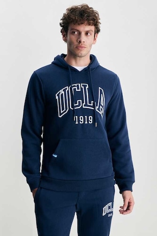 Ucla Jepsen Lacivert Kapüşonlu Nakışlı Standard Fit Erkek Sweatshirt Lacivert
