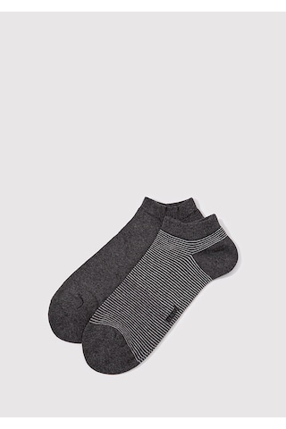 Mavi - 2Li Gri Patik Çorap Seti 092051-32162 Gri
