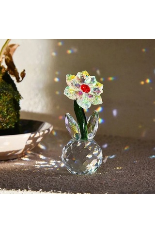 Qingmipy Renkli Ayçiçeği Prizma Güneş Yakalayıcı - Dekoratif K9 Kristal