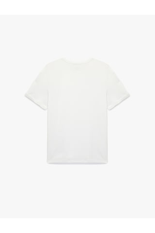 Koton Kısa Kollu Bisiklet Yaka Pamuklu Slim Fit Tişört Beyaz 6sam10027mk Beyaz