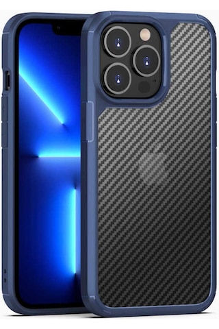 Apple Uyumlu iPhone 13 Pro Max Kılıf Zore İnoks Kapak Mavi