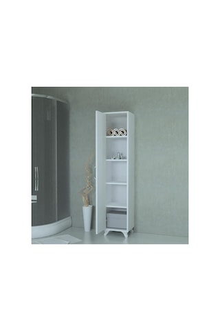 Çok Amaçlı Beyaz Banyo Boy Dolabı Çok Renkli