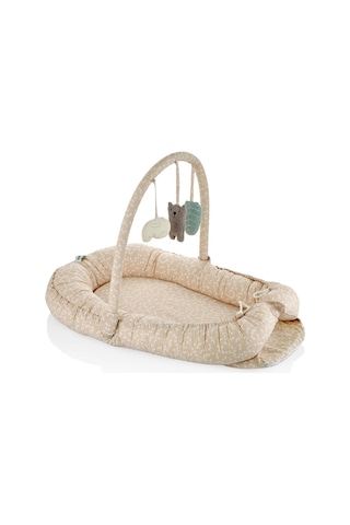 Babyjem Oyuncaklı Anne Baba Yanı Yatağı Somon Çiçek