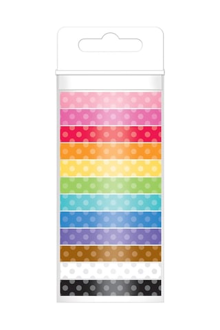 Doodlebug 4802 Monokromatik Washi Bant 12 Paket , 8 Mm X 12 Yd 1