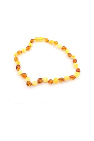 Saatcaddesi Pigado Gerçek Çok Renkli Damla Kehribar Bebek Diş Kolyesi