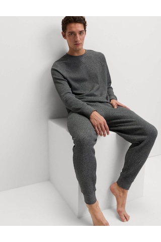 Marks & Spencer Saf Pamuklu Waffle Pijama Altı T07003567 Gri