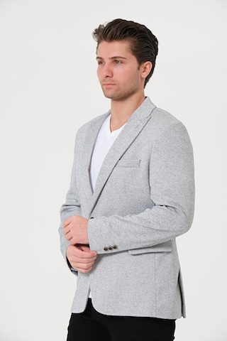 Bonesti Erkek Slim Fit Blazer Ceket Beyaz Siyah Nokta Desenli Beyaz Siyah Noktalı