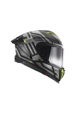 Gıvı 50.3 Quasar Mat Siyah-tıtanıum-neon Sarı Kask Neon Sarı