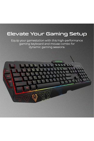 Vendetta Kablolu Oyun Klavyesi Ve Fare, Rainbow Arka Plan Aydınlatması, 104 Tuş, Programlanabilir Makro Tuşu, 12 Kı Diğer