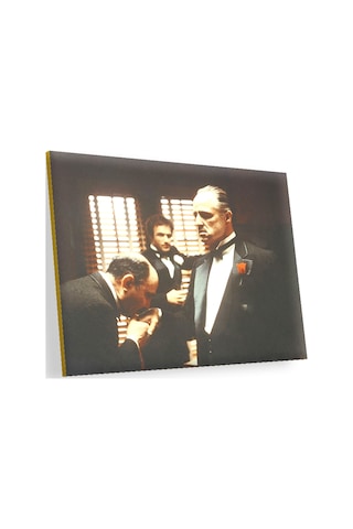 Cakasepetim The Godfather Marlon Brando El Öpme Sahnesi Ahşap Mdf Tablo