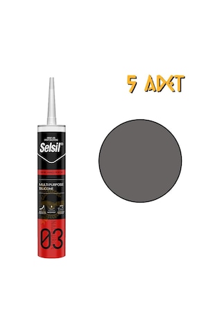 Selsil Genel Amaçlı Silikon Antrasit Gri 322 Gr. - 5 Adet