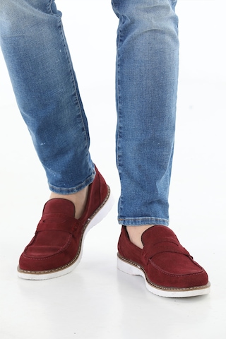 M.Karaca Hakiki Süet Deri Ortopedik  Klasik Erkek Ayakkabı Bordo