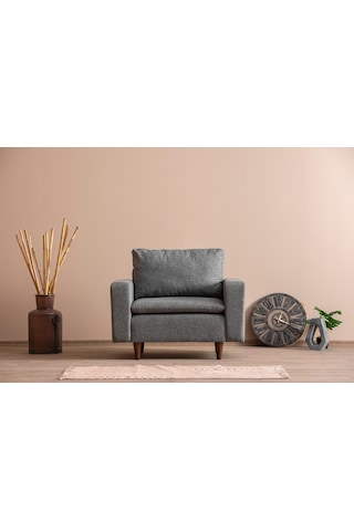 Lungo Modüler Berjer - Gri Keten Açık Gri