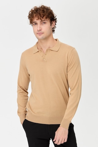 Desen Erkek Basic Polo Yaka İnce Triko Kazak S.kahve S.kahve