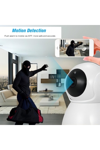 Markalonya Cm-12 Ip Bebek Güvenlik Kamerası, 360 Derece Dönebilen, 5mp Hd Görüntü, Wifi Bağlantılı, Gece Görüşlü, Sesli İletişim, Plastik Gövde, Masa Üstü Montaj, İç Mekan
