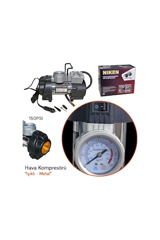 Niken Hava Kompresörü 150 Psi Pro Metal Gövde Işıklı