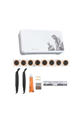 Xindoker Bisiklet Lastik Tamir Seti - Plastik Çekiçler, File, Yapıştırıcı Ve 8 Adet Tamir Filmi İle Plastik Kutuda Çok Renkli