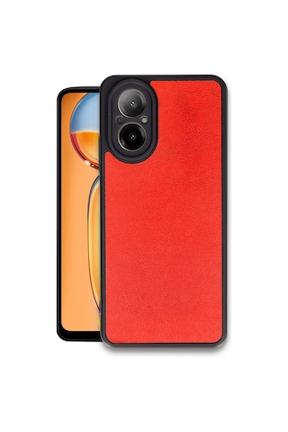 Realme 12 Lite Kılıf Aras Deri Kapak - Kırmızı -
