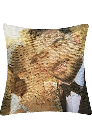 Teltree Şık Ve Lüks Altın Renkli Yıldız Desenli Yastık Kılıfı - 45x45cm Altın