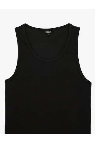 Koton Kolsuz Pamuklu Bisiklet Yaka Slim Fit Atlet Siyah 6sam30001mk Siyah