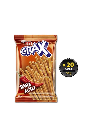 Eti Crax Acılı Çubuk Kraker 20 x 50 G