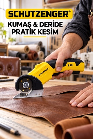 Type-c Şarjlı Kumaş Deri Kesme Makası Profesyonel Hızlı Kesim German Sarı Sp15