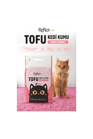 Reflex Plus Bebek Pudrası Kokulu Tofu Kedi Kumu 7l X 2 Adet