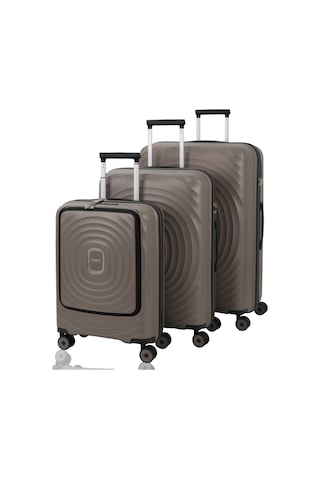 Baggaj V2407 Policarbon Valiz Siyah Set Champagne