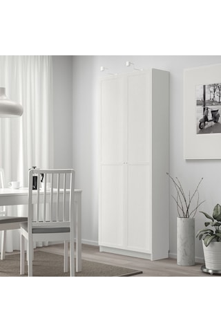 Kapaklı Kitaplık, Beyaz, 80x42x202 Cm Beyaz