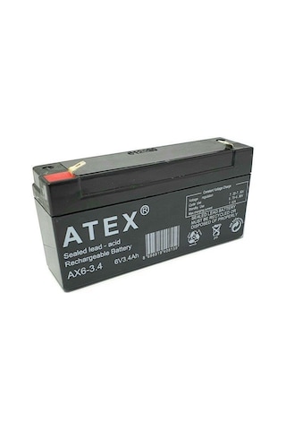 Atex Plus 6V 3.4Ah Bakımsız Kuru Aküsü