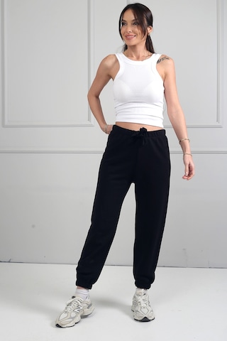 By Saygı Kadın Jogger Beli Lastikli Pantolon Siyah
