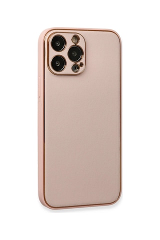 Cosmotex Newface Apple iPhone Uyumlu 13 Pro Kılıf Coco Deri Silikon Kapak - Pembe