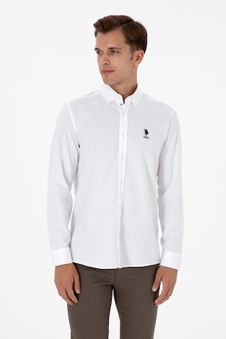 U.s. Polo Assn. Erkek Beyaz Gömlek Desenli 50316662-vr013 Beyaz