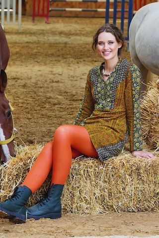 Hakim Yaka Düğme Detaylı Bağlamalı Uzun Kollu Elbise Yeşil