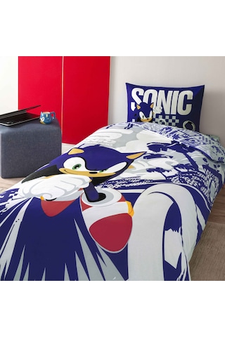 Taç Lisanslı Sonic Run Pamuk Tek Kişilik Nevresim Takımı 000000001000052297 Çok Renkli