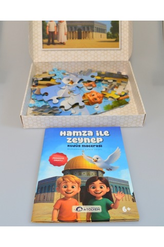 Mescid-i Aksa 54 Parça Çocuk Puzzle Hikâye Kitabı Ve Boyama Kitabı Hediyeli, Özel Kutulu Çok Renkli