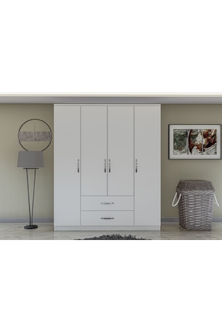 Metalia 4 Kapılı 2 Çekmeceli Gardırop