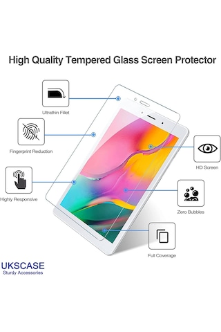 Samsung Uyumlu Galaxy Tab A 8.0'' 2019 T290 T295 Temperli Cam Ekran Koruyucu 2 Adet