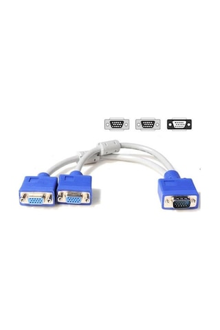 Vga Y Kablo Çoklayıcı Switch Splitter Kablosu Çoklu Monitör Tv