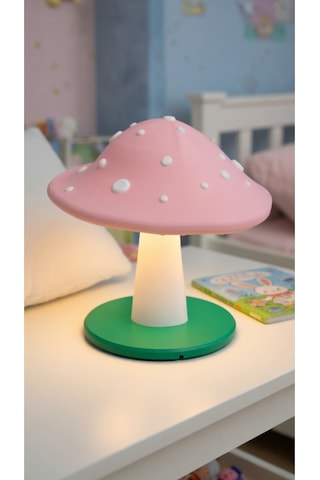 Dekoratif Mantar Gece Lambası - 3d Tasarım Estetik Oda Dekoru - Hediyelik Masa Lambası Mood Light Pembe