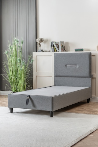 Cennet Yatak Jasmine Serisi Tek Kişilik Sandıklı Baza Ve Başlık Full Ortopedik Paket Yaylı Yatak Takımı 3 Lü Set 90 x 190