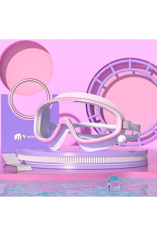 Yetişkin Ürünleri Buğu Önleyici Birleşik Kulak Tıkacı Silikon Çocuk Yüzme Gözlüğü Pembe Beyaz Kese Yetişkin Çok Renkli