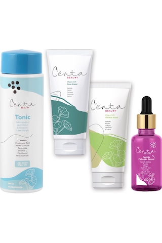 C'enta Beauty Olgun Ciltler İçin Gece Bakım Kremi 50 ML + Gündüz Kremi 50 ML + Pepdits Collagen Serum 30 ML + Tonik 200 ML
