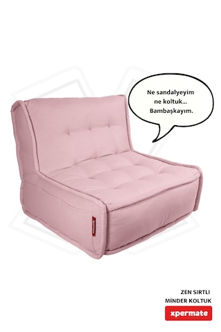 Xpermate Zen Sırtlı Minder İskandinav Tarzı Minder 80x60 Pembe