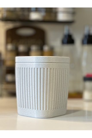 Marsel Dizayn Masaüstü Çöp Kutusu - 15cm - Açılır Kapanır - Mutfak-banyo-ofis İçin -mermer Beyaz Mermer